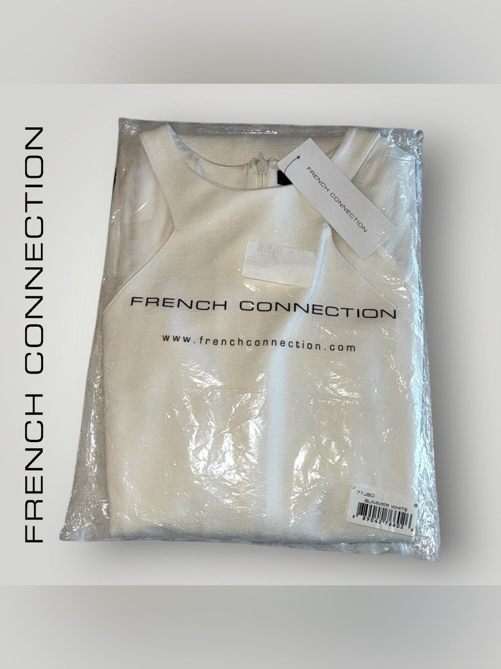 🛍️SALE🛍️ French Connection Viven Mesh Panel Midi Dress - Summer White - Picture 2 of 7